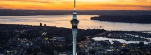 Skytower Auckland at sunset
