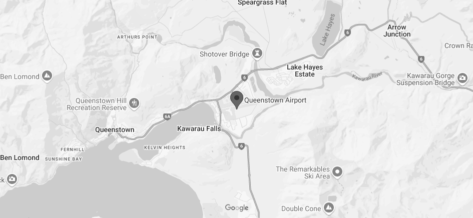 Location of Queenstown Airport