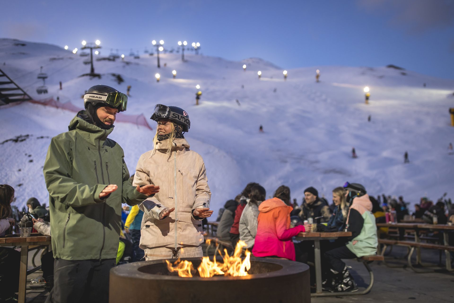Coronet Peak comes alive at night. Image thanks to Miles Holden