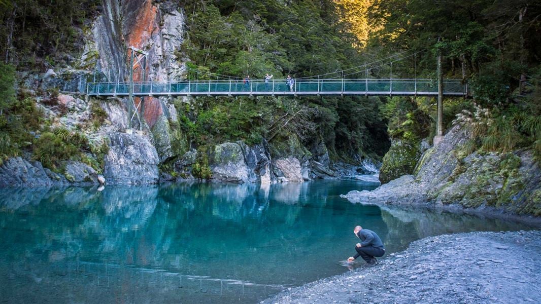 Bridge at the Makarora Blue Pools - image courtesy DOC