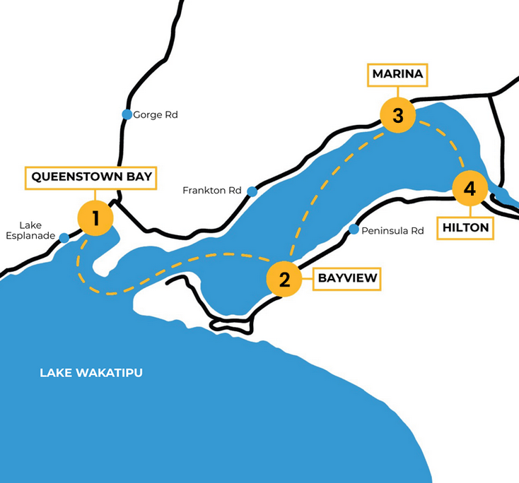 Queenstown Ferries Route Map