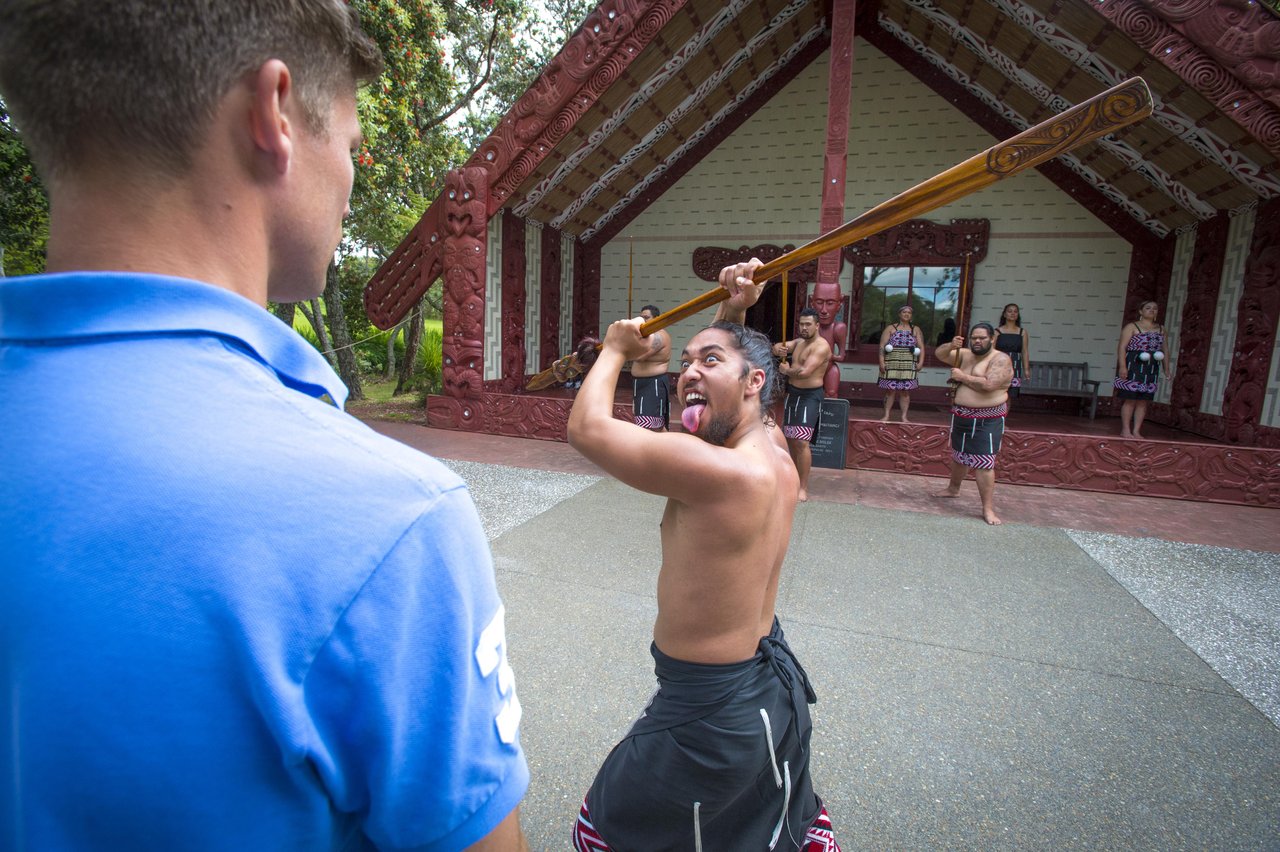 Waitangi Treaty Ground Warrior Welcome Image Courtesy David Kirkland