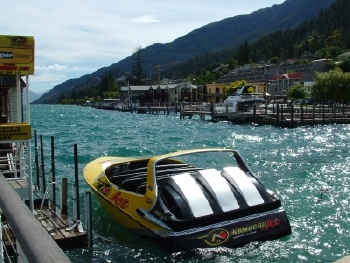 Yellow Jetboat In Harbour 350 x 263