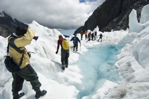 Hiking on Franz Josef Glacier - picture courtesy Tourism West Coast Hiking on Franz Josef Glacier - picture courtesy Tourism West Coast