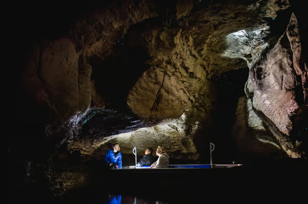 The Te Anau Glowworm Caves boat tour, picture from Get Your Guide