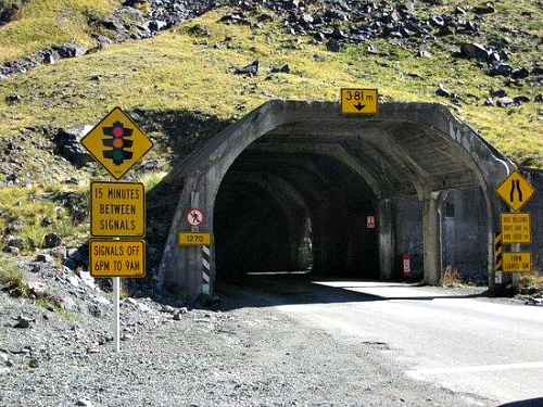 The eastern entrance to Homer Tunnel