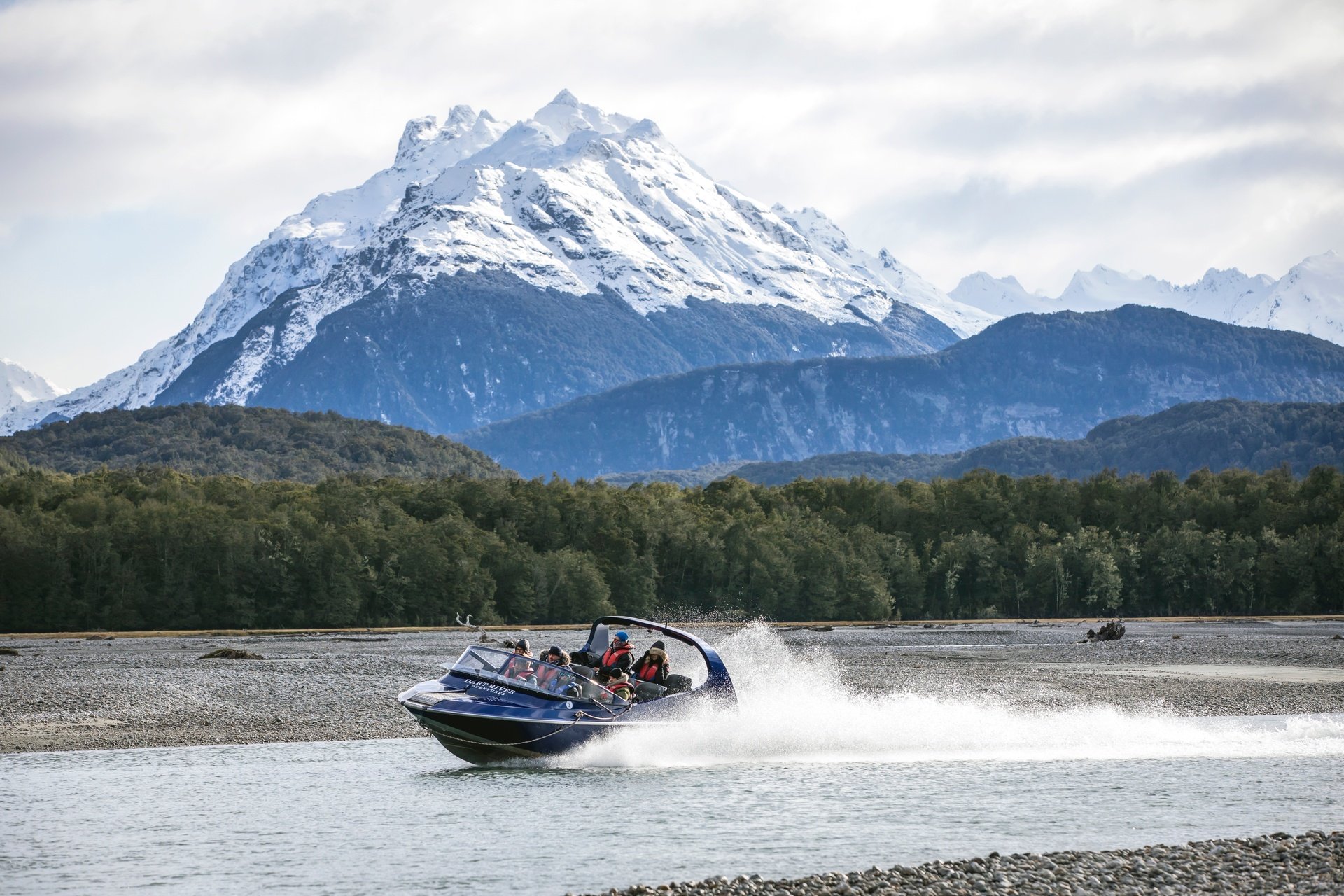 Jetboating at Glenorchy near Queenstown. Image courtesy Miles Holden.