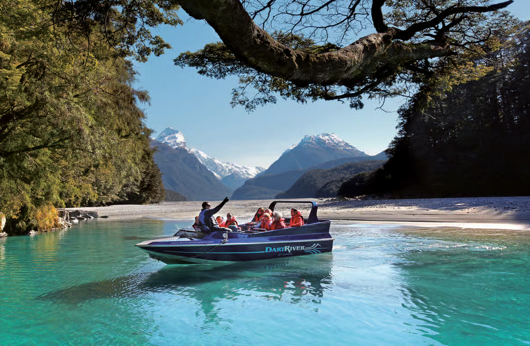 Relaxing on the Dart River on the Dart River Wilderness Jetboat Experience QueenstownDartRiverWildernessJetBoatExperience2