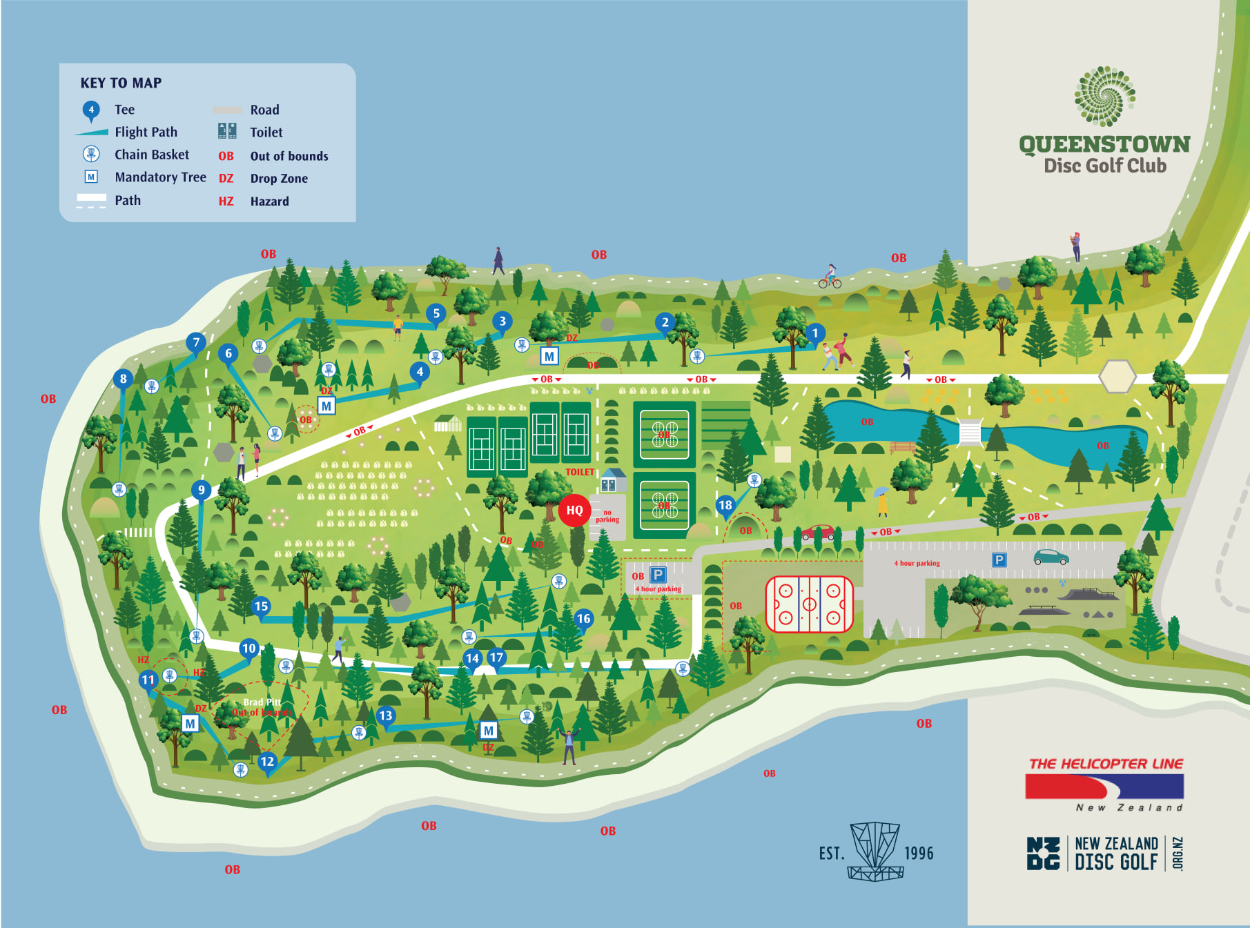 Queenstown Disc Golf Queenstown Gardens Map