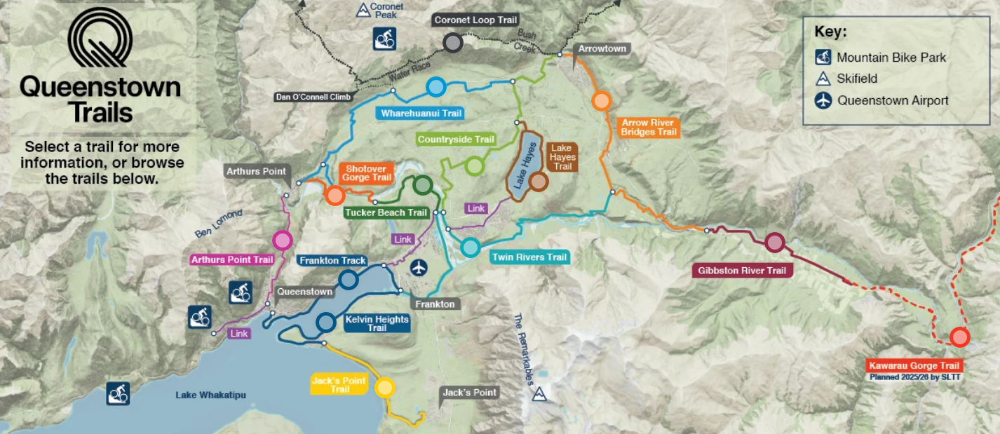 Queenstown Trails Map Queenstown Trails Map