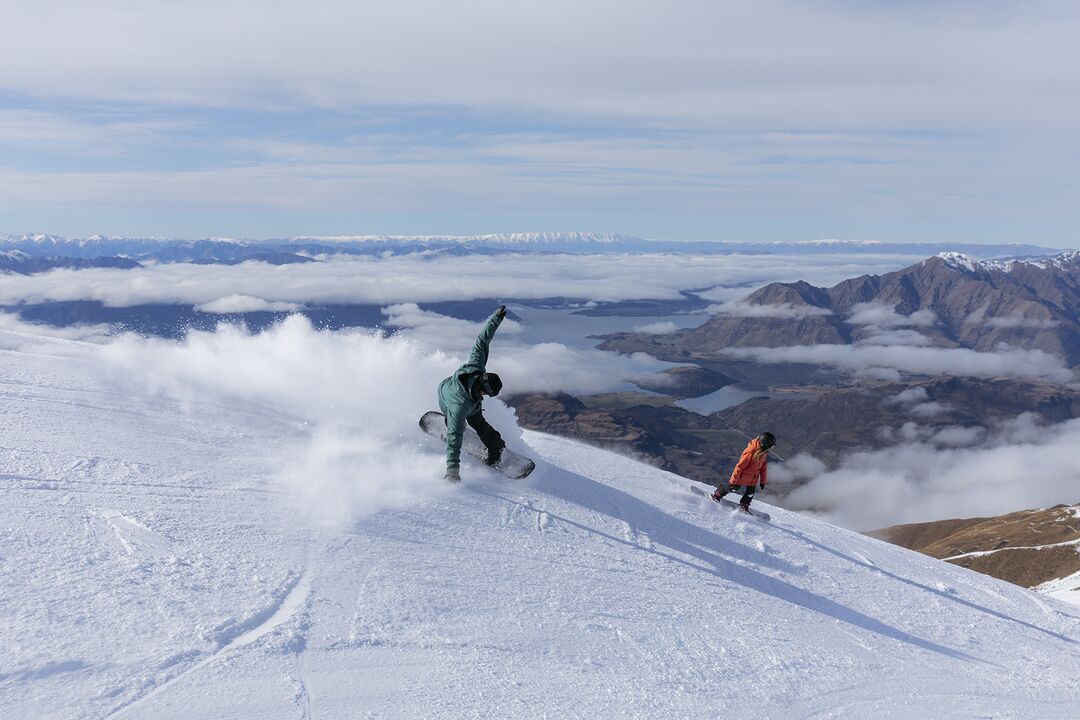 Treble Cone snowboarding Courtesy Mark Clinton